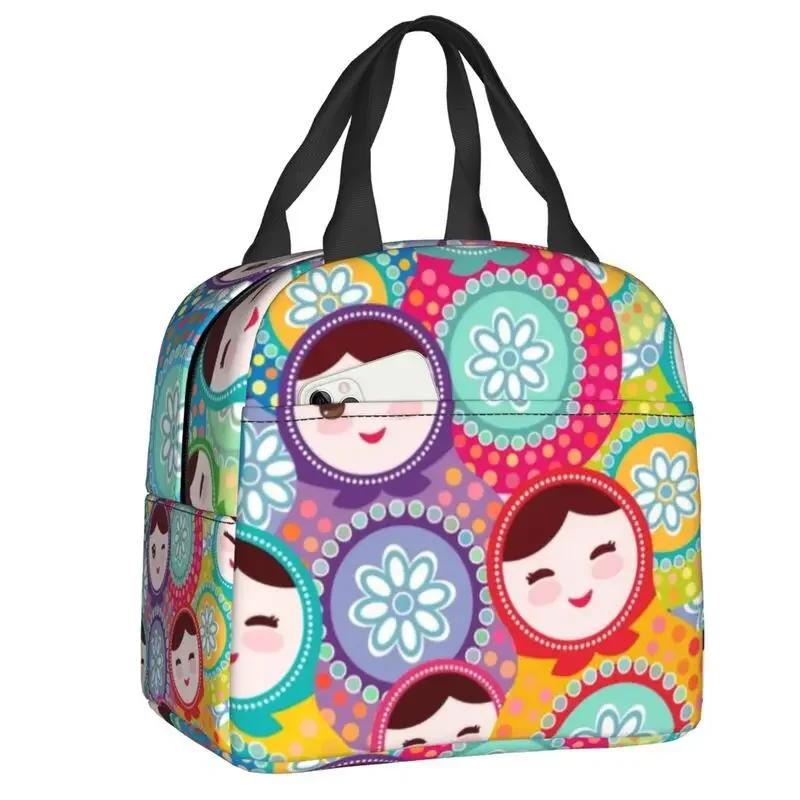 Russia Matryoshka Doll Lunch Box Women Cooler Thermal Food Insulated  Bag School Children Student Resuable Picnic Tote Bags