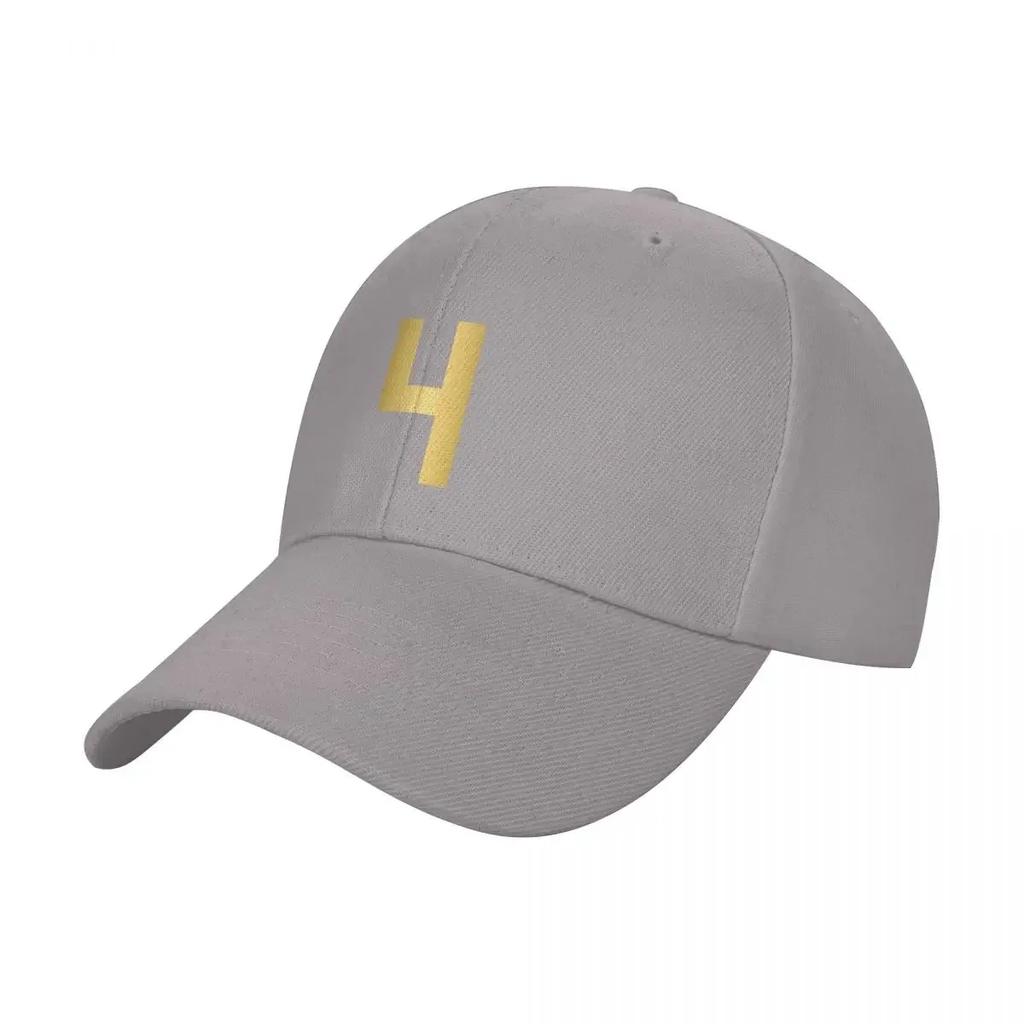 Golden Number 4 - Sports Numbers Baseball Cap Hat Beach Wild Ball Hat Hip Hop Unisex Women's