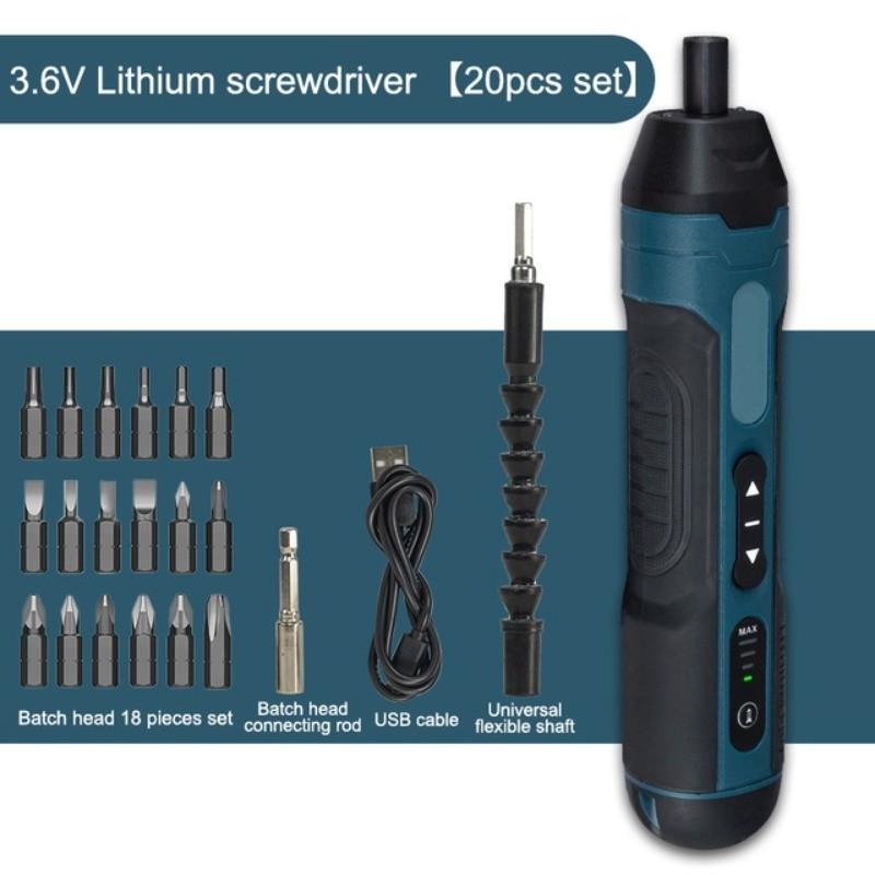 3.6V Portable Home Appliance Maintenance Power Tools Set Cordless Electric Screwdriver Rechargeable Mini Drill