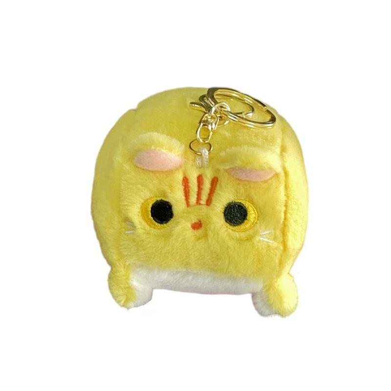 Cute Style Square Cute Kitten Plush Doll Pendant Girl Heart Doll Bag Hanging Ornament Grab Machine Doll