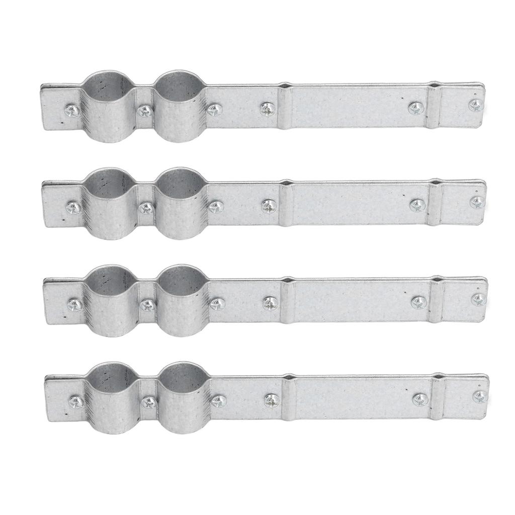 U Tube Clamp 4 Sets Aluminized Zinc Corrosion Resistant Durable Water Pipe Clamp for Chicken Farm Hennery