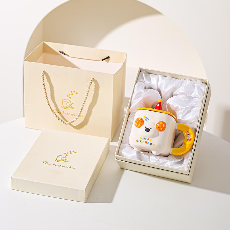 Cute Cartoon Cute Pet Animal Mug Souvenir Birthday Party Cute Ceramic Cup Household Milk Breakfast Cup