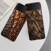 Crocodile Skin Phone Case For Samsung Z Flip 7 6 5G Galaxy Z Flip 5 4 3 Black Hard Cell Cover Luxury PC Shell Coque