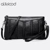 Genuine Sheepskin Leather Clutch Bags Women Shoulder Messenger Bags Casual Female Crossbody Bags