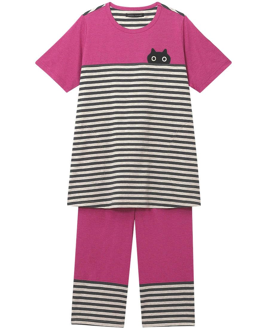 

Wacoal Relax Sleep Atsuko Matano Шорты Хлопок HDT109 & Женская пижама, Рукав 5/8, Рукав, 100% Джерси, Длина 3/4,