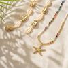 5Pcs Layered Boho Shell Beaded Necklaces for Women, Fashion Bohemia Adjustable Length Necklace, Beach Starfish Beach Necklace, Ocean Vacation Jewelry