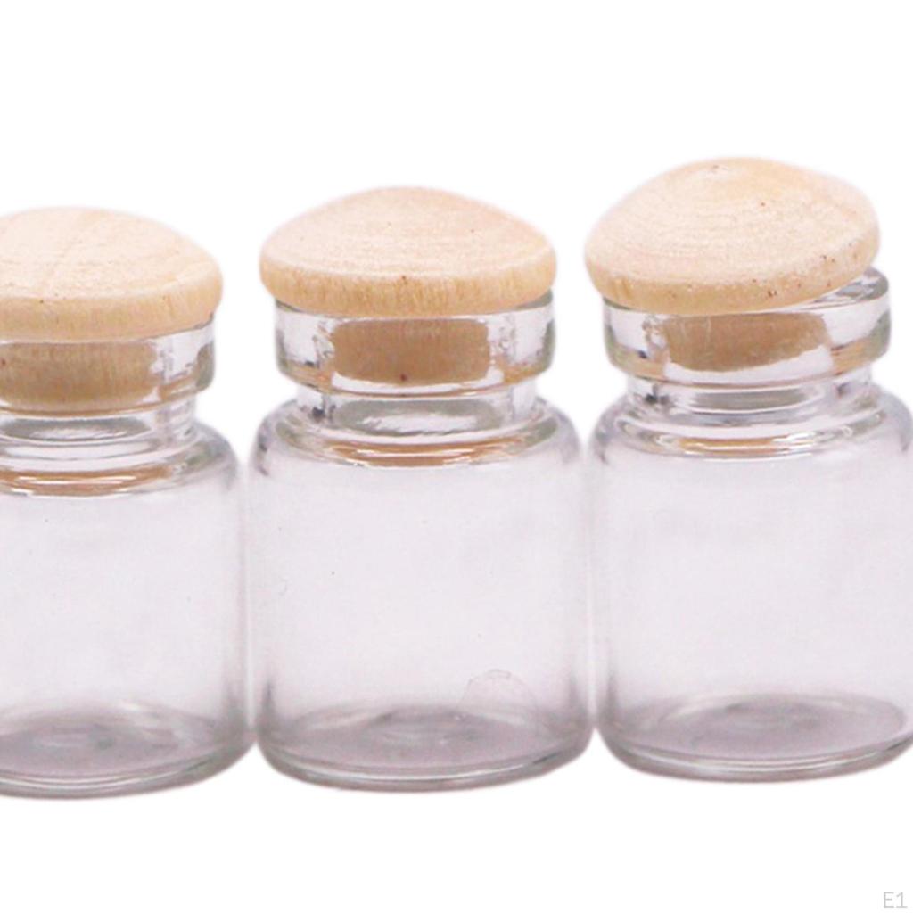 1:12 Scale Dollhouse Mini Glass Jars Candy Pretend Play Openable Model Small Seasoning