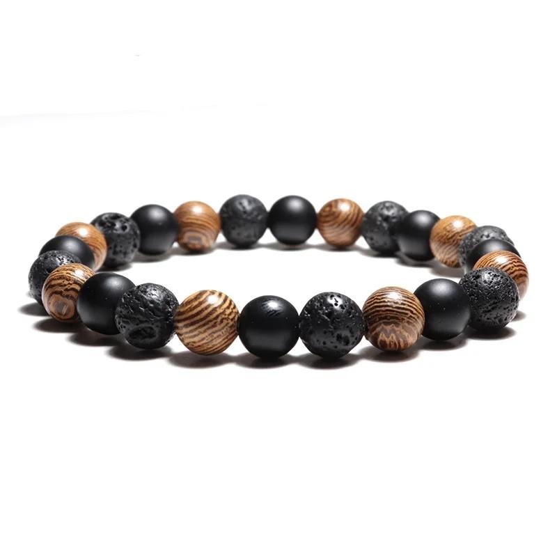 

Мода Ручная работа Натуральный камень Бусины Будда Браслет Шарм Тигровый глаз Деревянный Малахит Обсидиан Браслет Для Женщин Мужчин Йога Ювелирные изделия