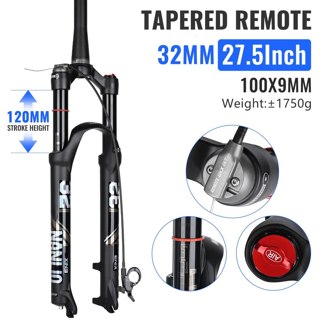 Nanlio X5 Air Suspension Fork 120mm Travel 1.8kg MTB XC Bike Fork 26/27.5/29 Inch Straight Tapered With Gift