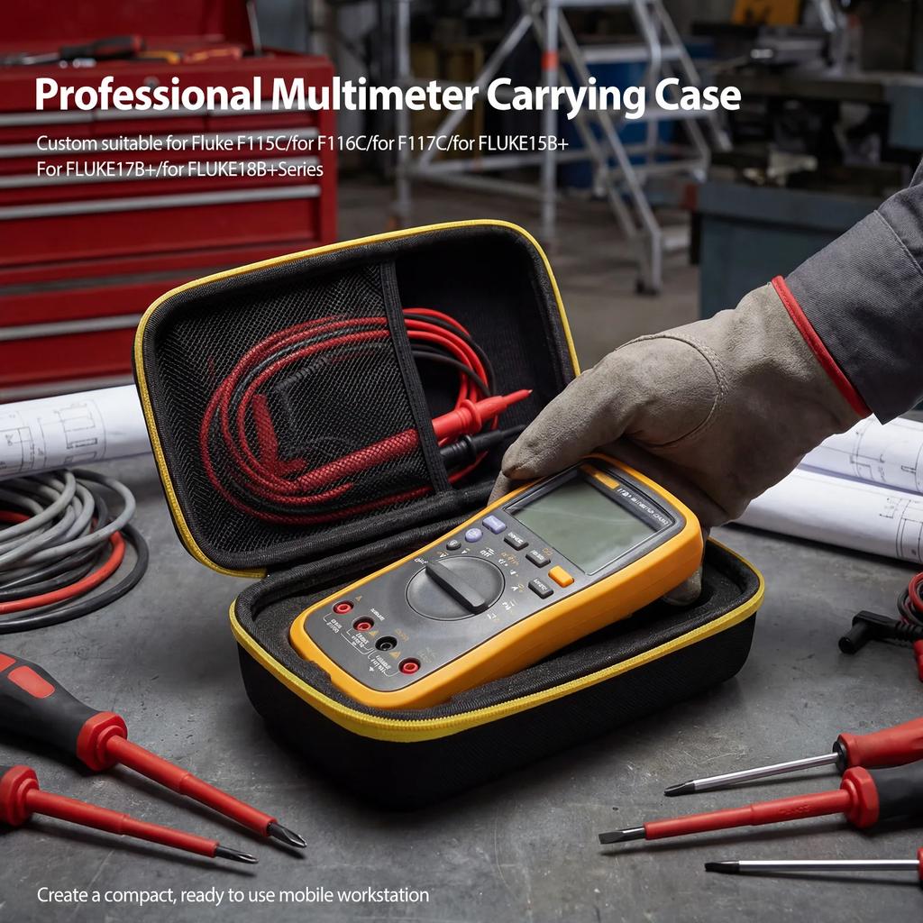 Multimeter Carry Case for Fluke F115C/F116C/F117C/15B+/17B+/18B+ Universal Shockproof EVA Digital Multimeter Protective Storage