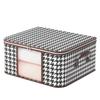 Houndstooth Clothing Storage Bag with Handle and Clear Window for Quilts and Household Packing