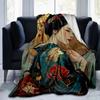 1pc Japanese Geisha Design Throw Blanket Home Decorative Sofa Cover, Gift for All Occasions, Soft Flannel Blankets for Bedroom .W093