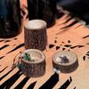 3Pcs Wooden Stump Candle Holder Votive Tealight Candle Stand Rustic Farmhouse Living Room Bathroom Candlestick Decoration Table Centerpiece Ornament
