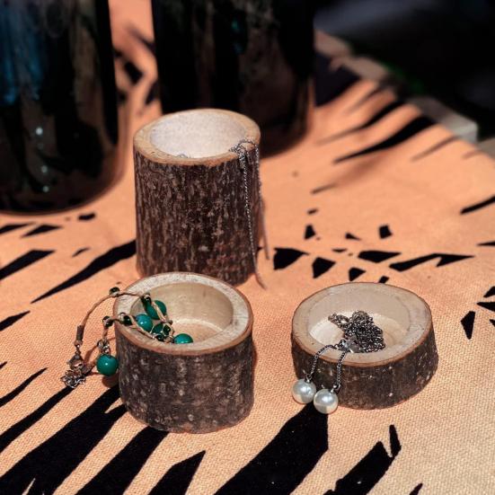 3Pcs Wooden Stump Candle Holder Votive Tealight Candle Stand Rustic Farmhouse Living Room Bathroom Candlestick Decoration Table Centerpiece Ornament