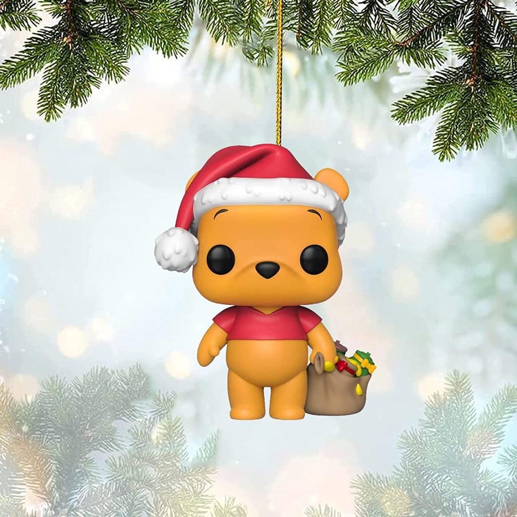 Festive 3.1in Acrylic Christmas Stitch Winnie Pendant Xmas Tree Decoration