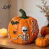 Eingangsbereich Halloween Saisonale Dekoration Leuchtende Kürbis Dekoration Harz LED Leuchtende Laterne Figur Gruselige Innen Außen Dekorations Requisiten Tischplatte