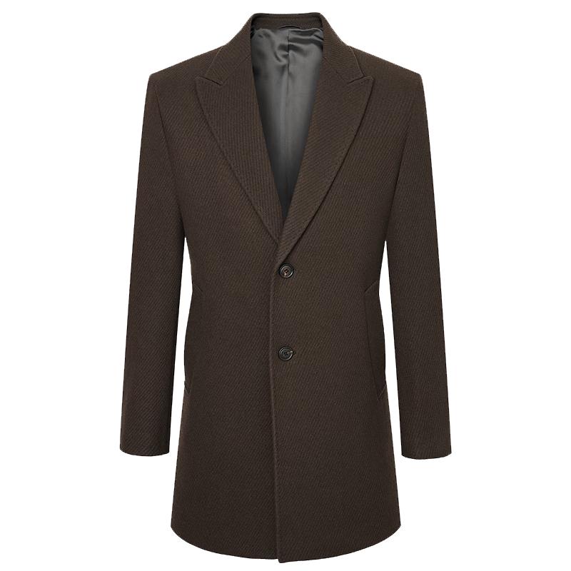 Baoxiniao Men's Mid-Length Pure Wool Overcoat