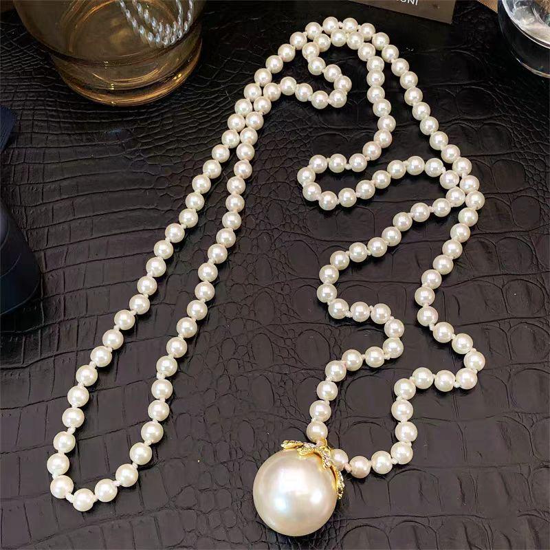 Elegant Pearl Sweater Necklace: Women's Luxury Fashion, Long Japanese & Korean Style