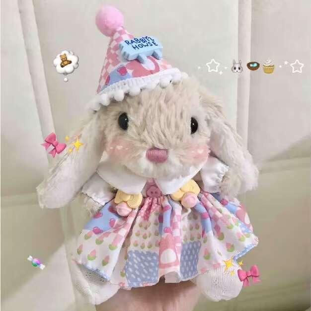 Lolita Cute Rabbit Plush Toy Doll Pendant - Adorable Bunny Figure with Outfit Gift