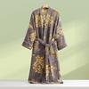 Print Flower Cotton Gauze Kimono Bathrobe Gown Female Robe Negligee Loose Home Dressing Gown Sleepwear Spring Summer Nightwear