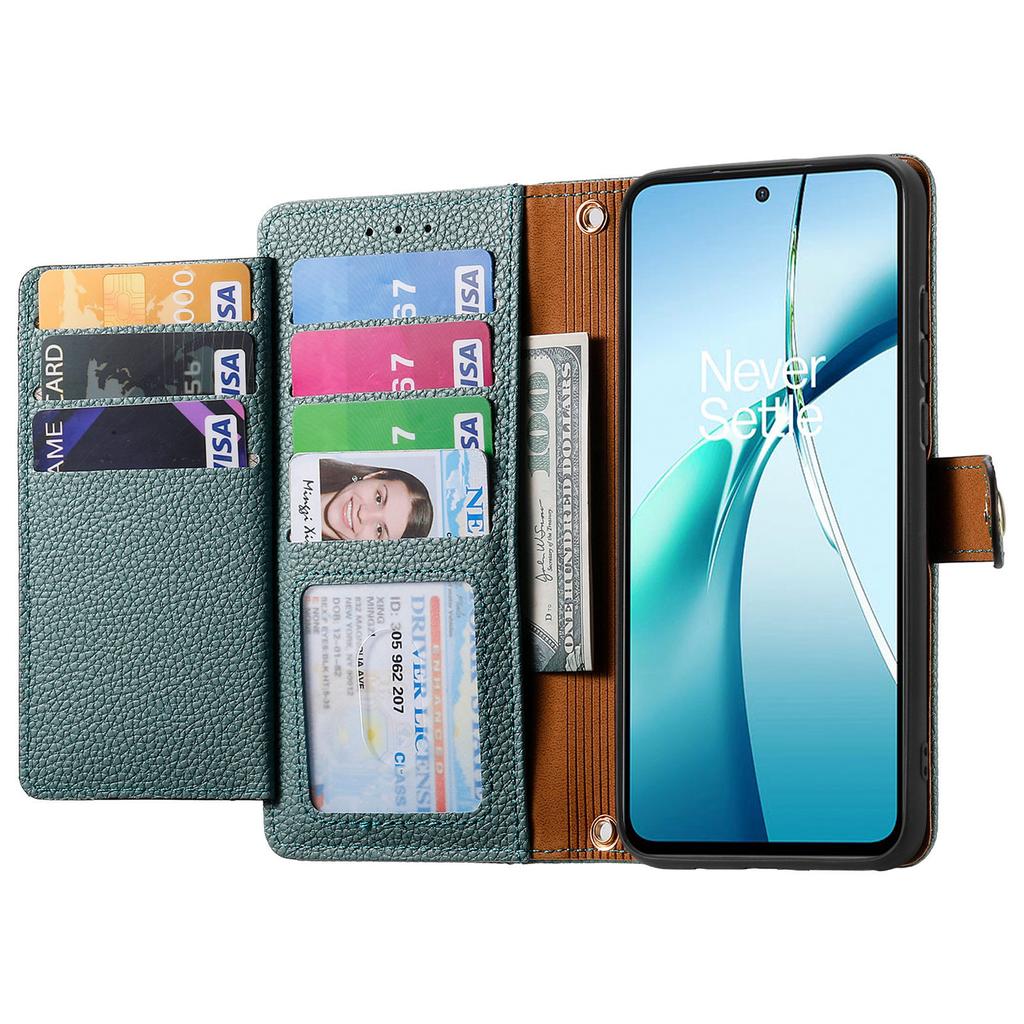 For Nothing Phone (3a) Case RFID Blocking Zipper Pocket Leather Wallet Phone Cover with Strap