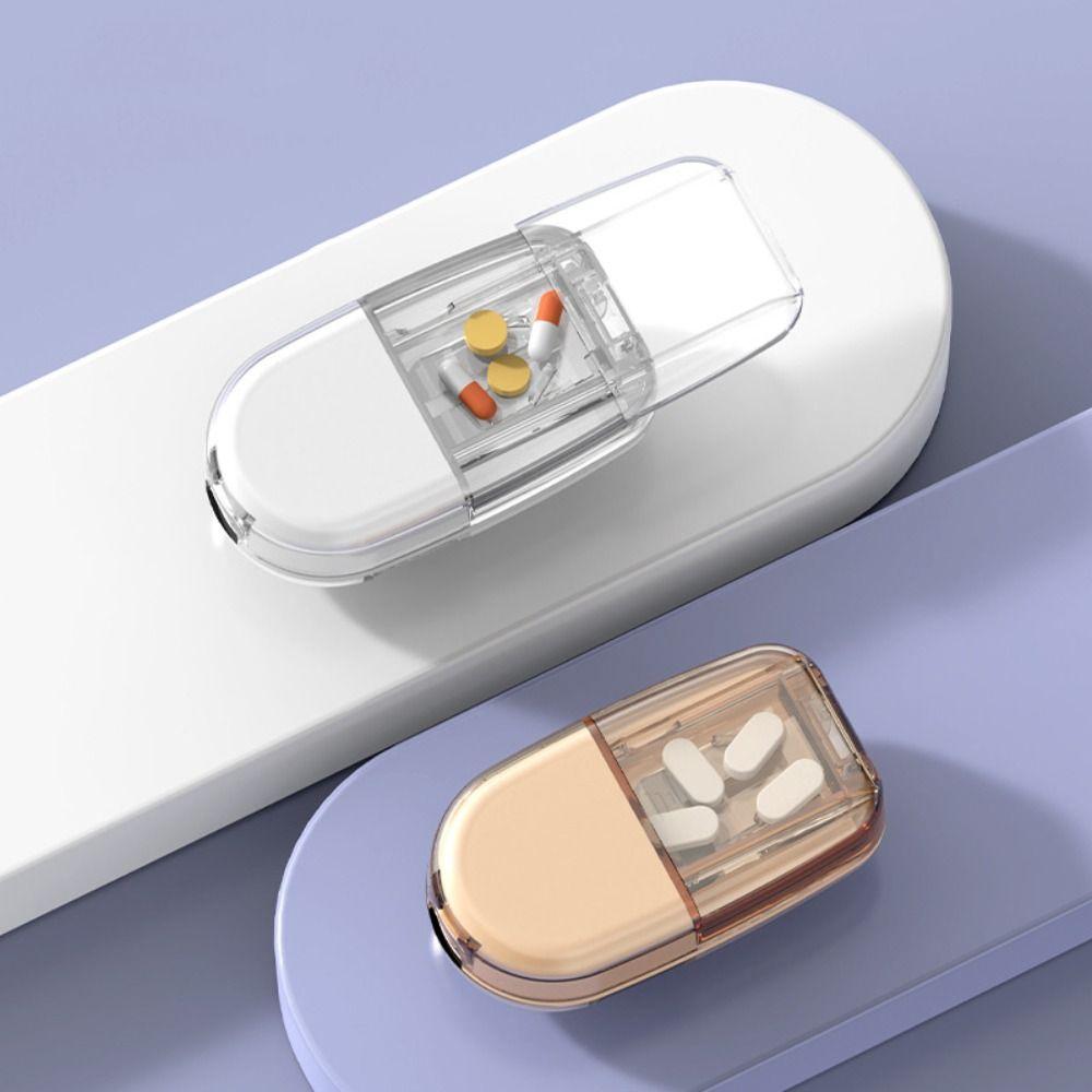 Multifunctional Pill Box with Pill Cutter 3 in 1 Medicine Tablet Storage Box  for Home Travel