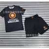 Mens Short Sleeve Boxing Training Set - Cotton Blend Athletic T-Shirt Shorts Martial Arts Practice
