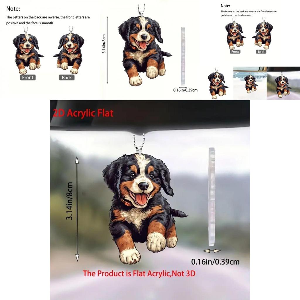 Adorable Cartoon Black Dog Acrylic Car Ornament For Stylish Interior Decoration