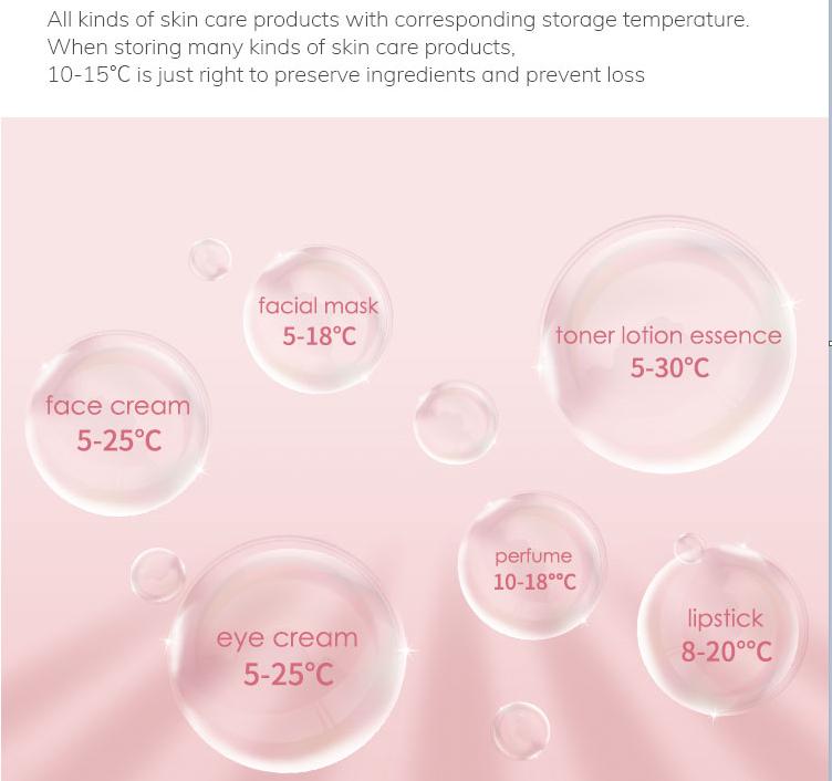 Mirror Glow Beauty Fridge 4L LED Touch Screen 3 Cooling Modes Silent 30dB Skincare & Drink Cooler/Warmer