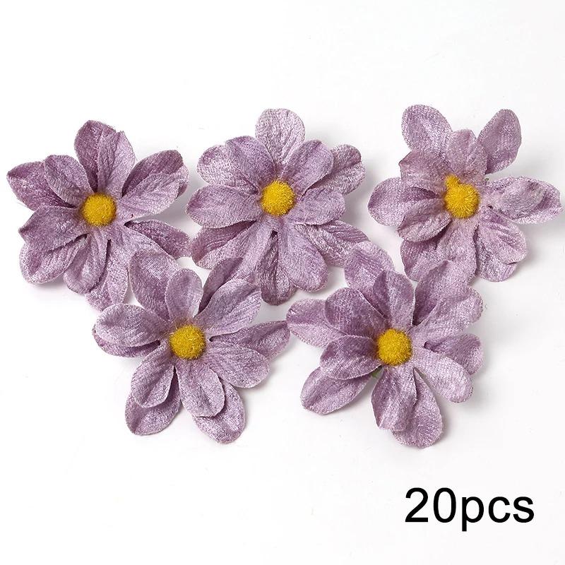 Purple Artificial Flowers Heads Silk Fake Flowers For Home Decor Party Wedding Decoration DIY Valentine's Day Gifts Accessories