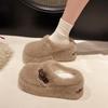 Lamb wool slippers women's winter velvet outer wear one pedal and half drag women's shoes 2025 new thick-soled bag head cotton drag