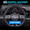 8D Nappa Leather Car Steering Wheel Cover for Ford Ranger T9 2023 2024 2025 Ultra Thin Auto Steering Wheel Auto Accessories