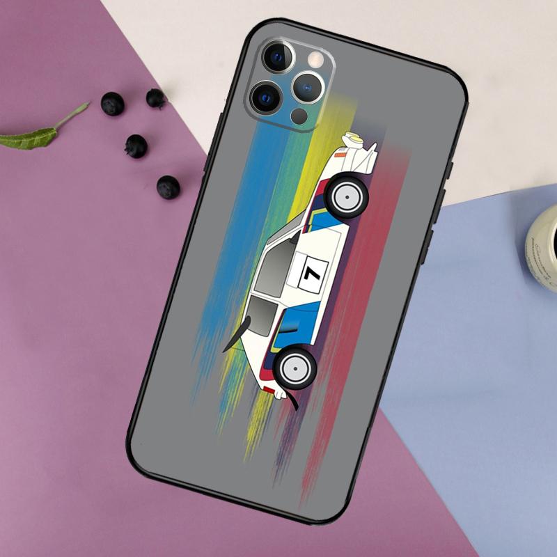 T16 Rally Car Phone Case For iPhone 16 15 14 13 11 12 17 Pro Max mini 15 16 Plus 16e 17 Air Bumper Cover
