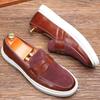Fashion Thick-soled loafers, men's one-legged bean shoes, large-sized casual leather shoes, and high-end soft-soled shoes 15