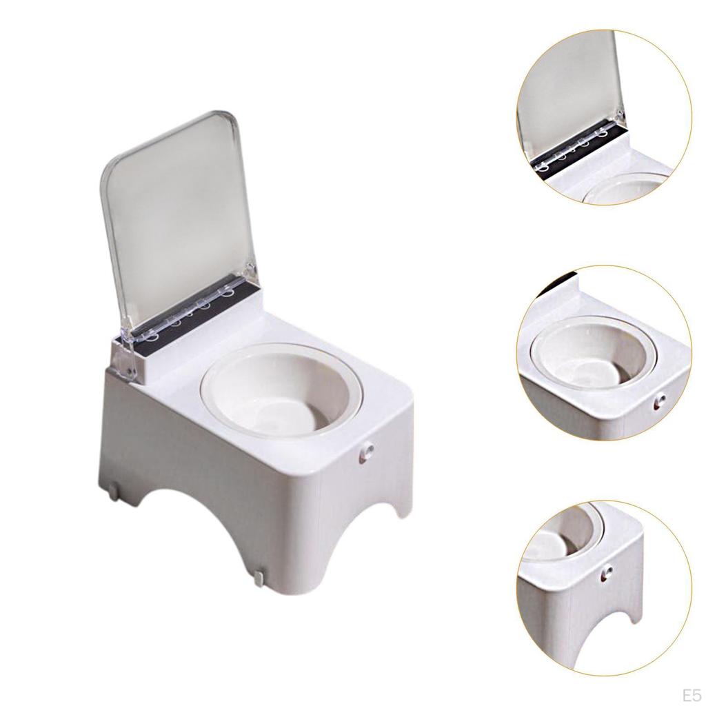 Cat Bowl with Raised Stand Auto Open Cover Pet Protect Pet's Neck for Cats Dogs Stable Smart