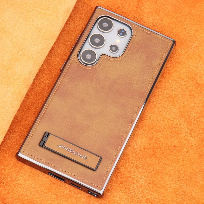 

Suitable for Samsung S24 Ultra Mobile Phone Case High-end Bracket Business 23plus Anti-fall Full-inclusive Galaxy 24 Leather Case Samsung Galaxy S23