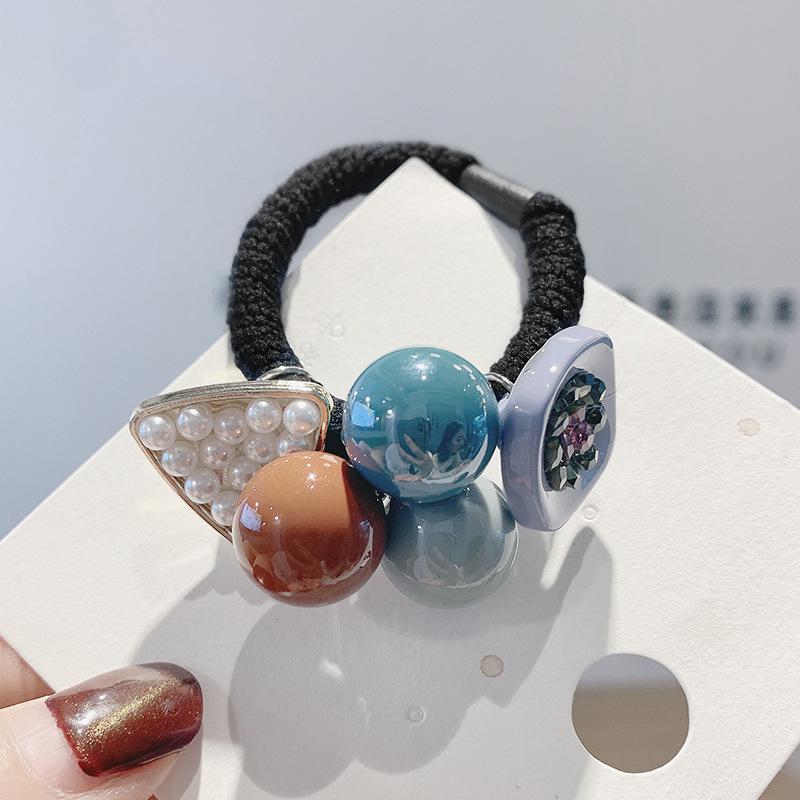 Exquisite Rhinestone Four-Leaf Clover Hair Tie - High Elastic Ponytail Rubber Band