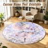 Frieren Beyond Journey's End Personalized Round Rug Support Custom Name, Soft Home Decor Mat