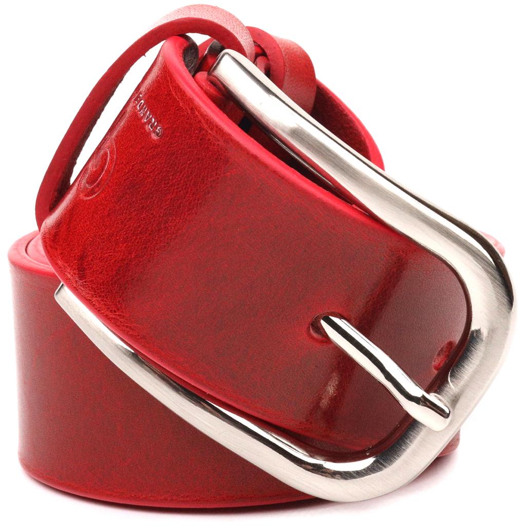 Lyst dameskinnbelte GRANDE PELLE Skinnbelte 21475 Rødt