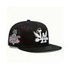 (Preto)Bonés de Beisebol Bordados LA Moda Unissex Los Angeles Chapéu Snapback Asas de Anjo Bonés Hip Hop Ajustáveis Casuais para Sol ao Ar Livre