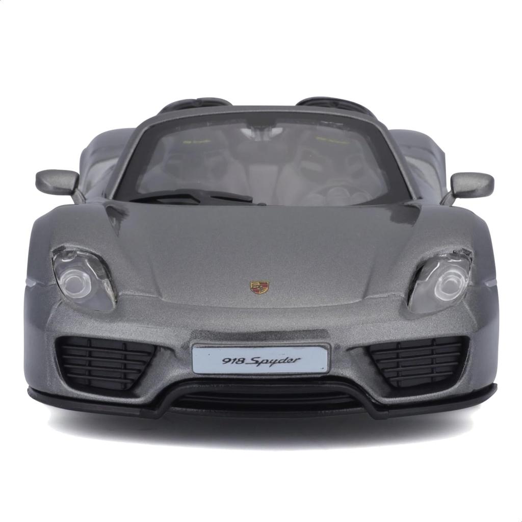 Bburago Scale Porsche 918 Spyder Gray Diecast Model Finished GY 1/24 / Car, Product, 18-21076