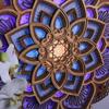 Mandala Yoga Room Night Light LED Multilayered Laser Cut Carved Elegant Purple