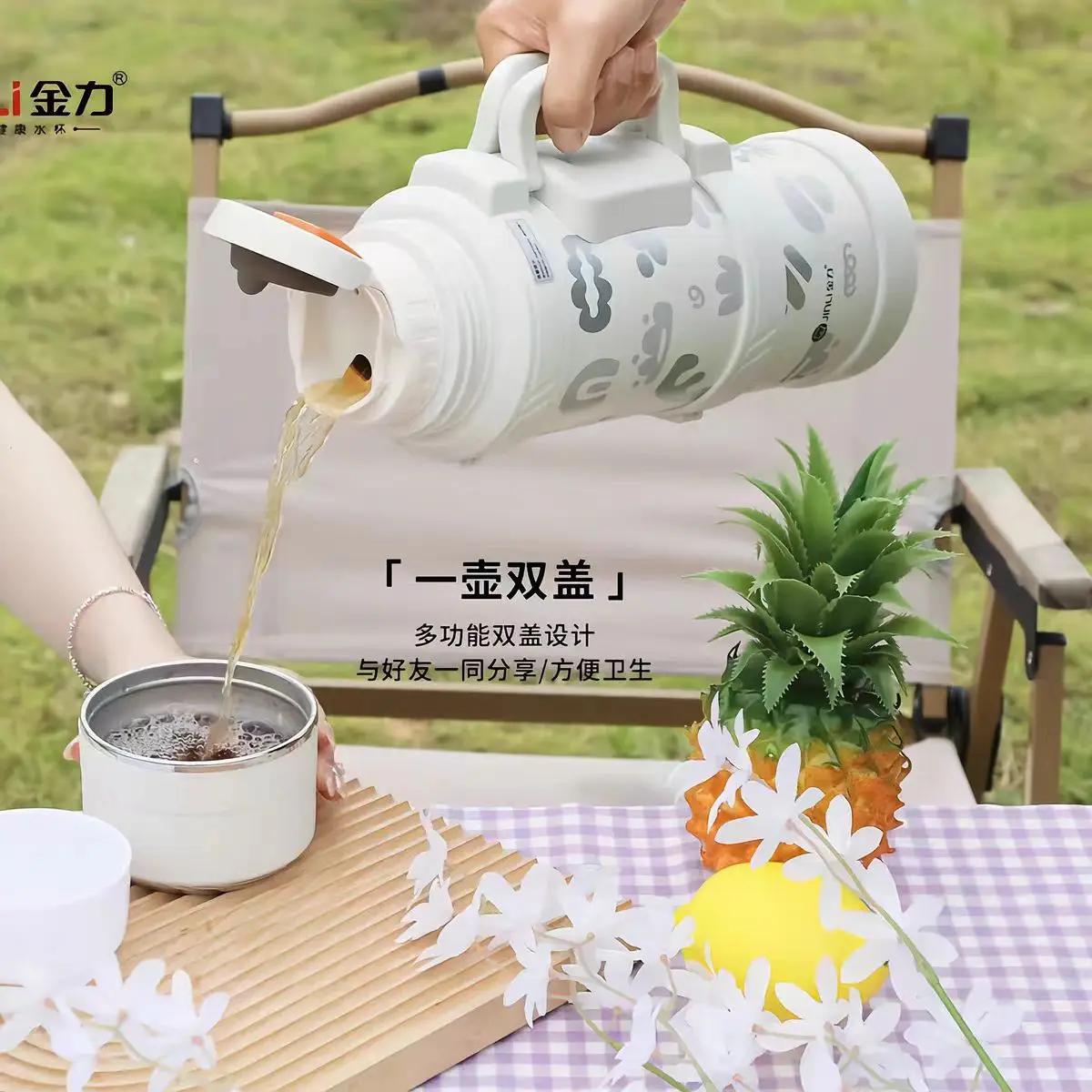 

Термос премиум-класса объемом 2 л, термос, термос, термос, стакан для холодной и горячей воды с ручкой для переноски, для чая, кофе, напитков 2000ML