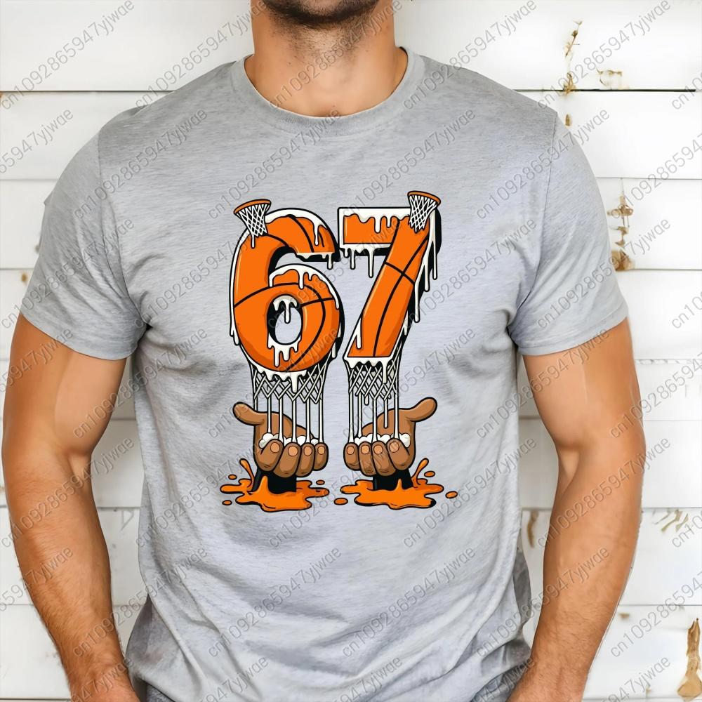 Trendy 67 Basketball Six Seven Tee Unisexs Short Sleeve Oneck Tshirt Summer New Male Casual T Shirt Unisex Clothing