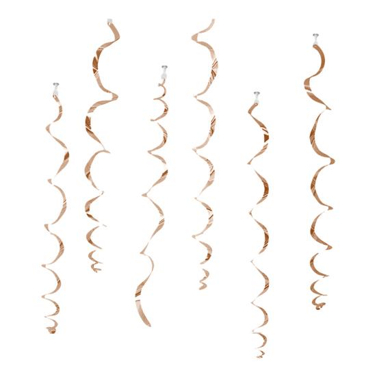 6 Pcs Colorful Ceiling Swirl Foil Decorations Plastic Hanging Spiral Streamers for Wedding Birthday Graduation New Year Party Decoration