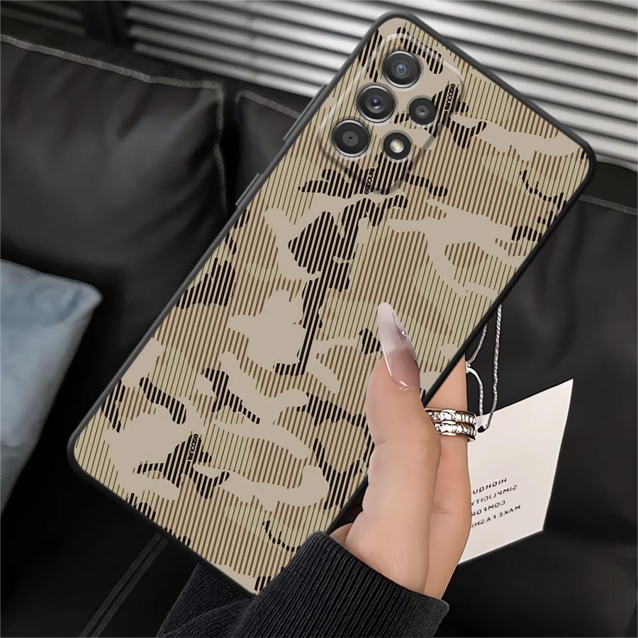 Case for Samsung Galaxy A01 A02 A30 A40 A05 A50 A70 A03 A10 A20 A04 Note 20 Ultra 9 10 A06 Soft Back Phone Cover Camouflage