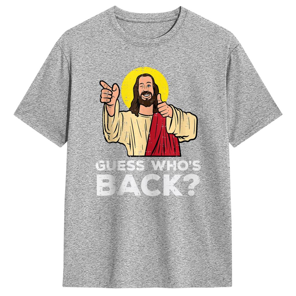 Easter Guess Whos Back Jesus Funny Religious TShirt Summer Trending TShirts Men Cotton O Neck 4XL 5XL Clothing Streetwear Tops