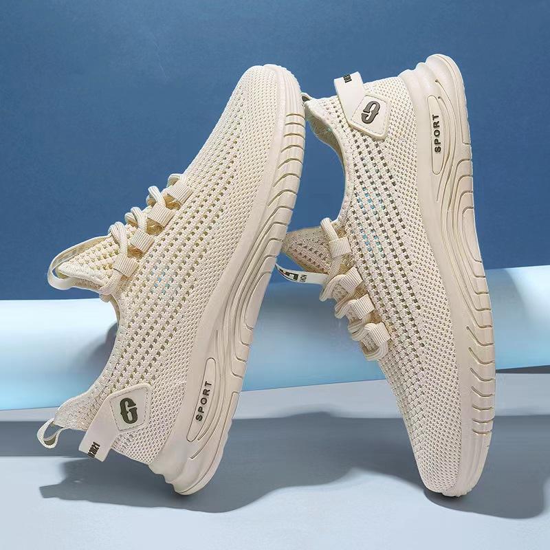 Men's casual shoes spring new fashion trend sports casual fly-woven breathable soft sole lightweight men's shoes