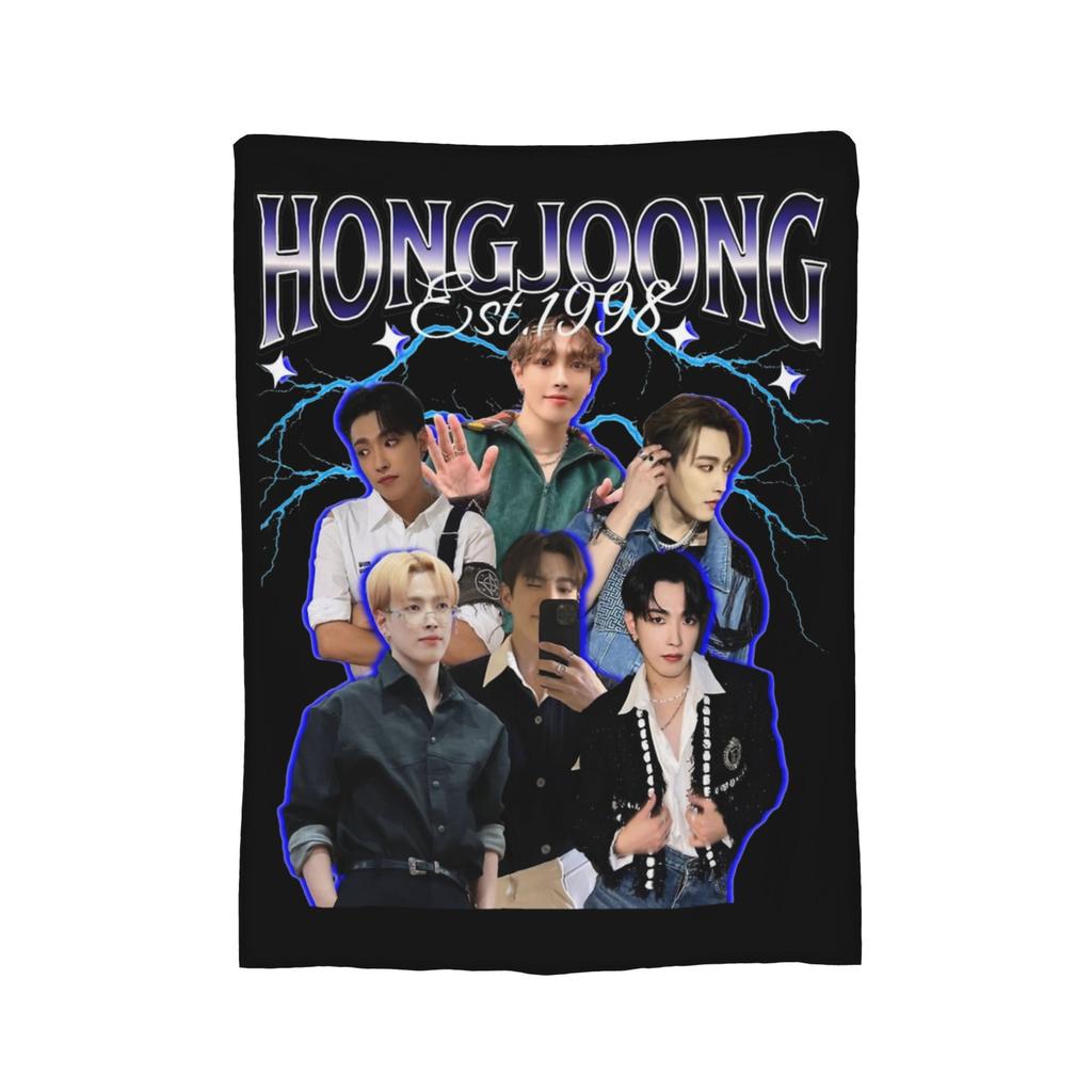 Yunho 90s Ateez Kpop Band Blanket Fleece Spring/Autumn  Breathable Soft Throw Blankets for Bedding Couch Bedspreads