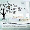 4pcs 11.8 X 35.4in Family Photo Tree Wall Sticker Tree Pvc Removable Wall Sticker Black Peel and Stick PVC Wall Decal Bedroom